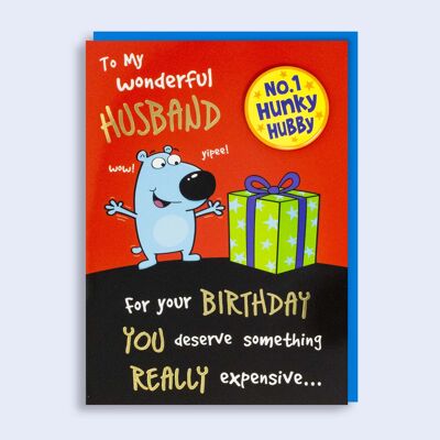 Just to Say Birthday Badge Card Hunky Hubby 90
