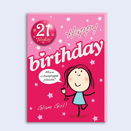 Just to Say Birthday Badge Card More Champagne 90
