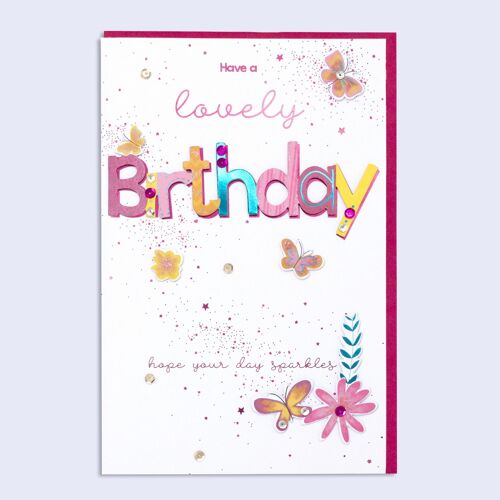 Handcrafted Sparkles Lovely Birthday 150