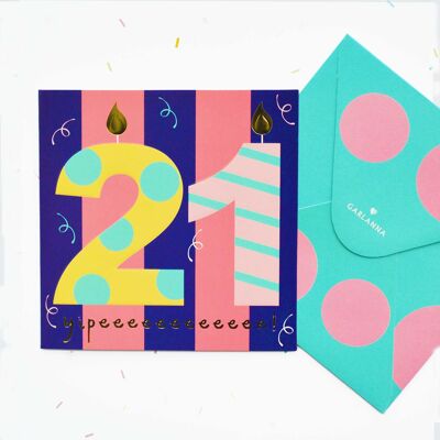 Tarjeta de cumpleaños número 21 de Little Moments 55