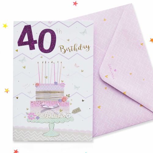 Sparkle 40th  Birthday Card 120