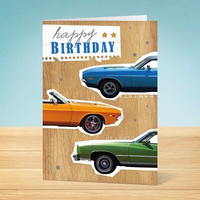 The Write Thoughts Birthday card Classic Cars 45