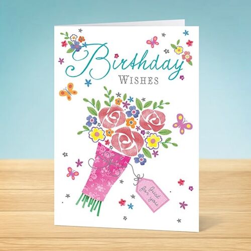 The Write Thoughts Birthday Card Flowers Just for You 45