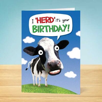 La tarjeta de cumpleaños Write Thoughts Happy Cow 45