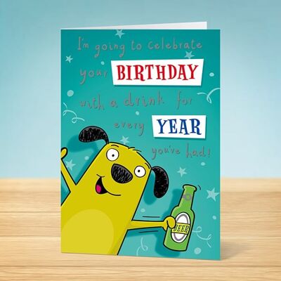 Der Write Thoughts Geburtstagskarte Drink für jedes Jahr 45