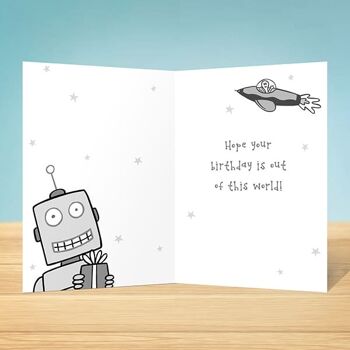 The Write Thoughts Carte d'anniversaire Space Robot 45 2