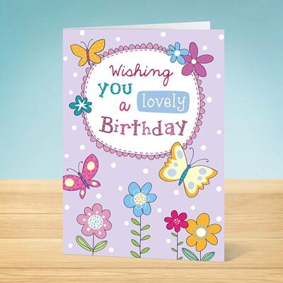 The Write Thoughts Carte d'anniversaire Lovely Birthday Butterflys 45