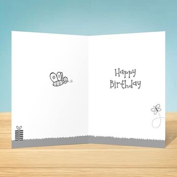 La carte d'anniversaire Write Thoughts Bugs and Flowers 45 2