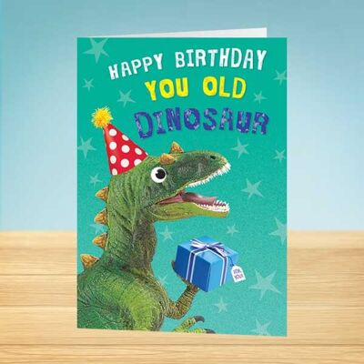 La tarjeta de cumpleaños Write Thoughts Old Dinosaur 45