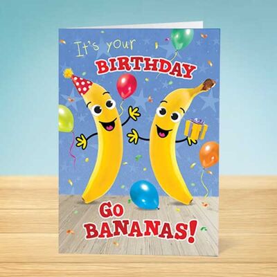 The Write Thoughts Birthday Card Go Bananas 45