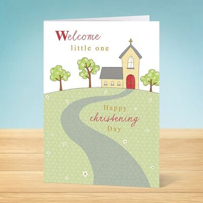 The Write Thoughts Christening Card Church Scene 45