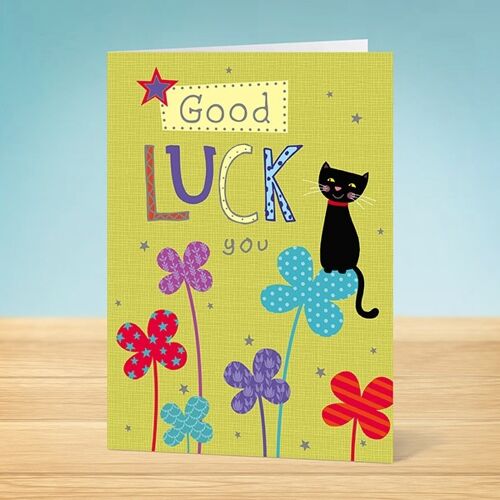 The Write Thoughts Good Luck Card Lucky Black Cat 45