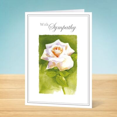 The Write Thoughts Sympathy Card White Rose 45