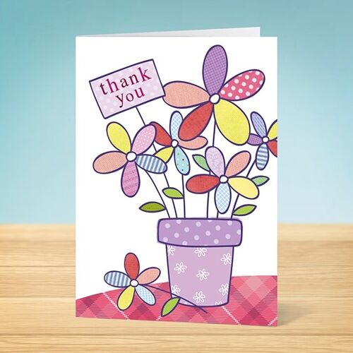 The Write Thoughts Thank You Card Colourful Flowers 45