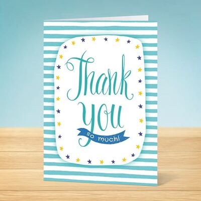 The Write Thoughts Thank You Card Stripy Thank You 45
