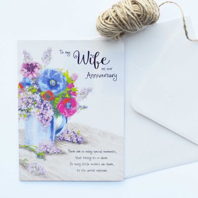 Tarjeta de aniversario de Words of Warmth Wife 75