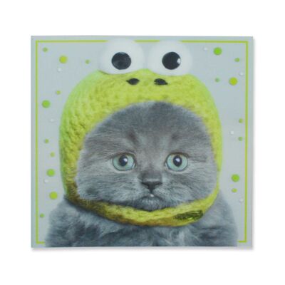 Une touche de couleur Cartes 3D Chat vierge 125