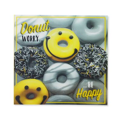 Ein Spritzer Farbe 3D-Karten Donut Worry...Be Happy 125