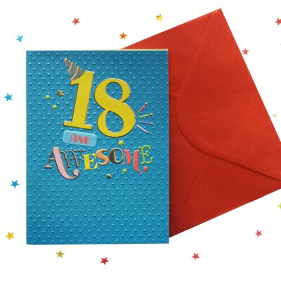 Tarjeta de cumpleaños número 18 brillante y audaz 75