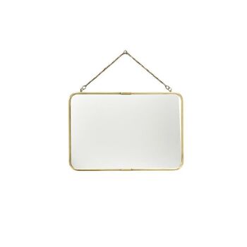 Miroir de barbier rectangulaire en laiton avec chaîne 57 x 39 cm - Chaumont 2