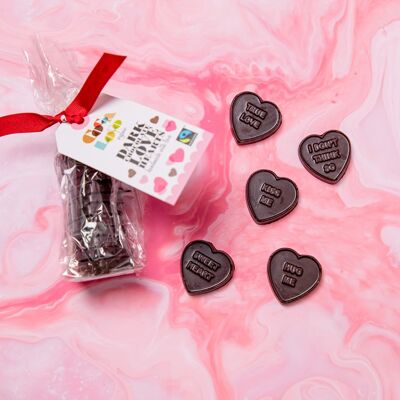 Dark Chocolate Love Hearts – 12 x 100g