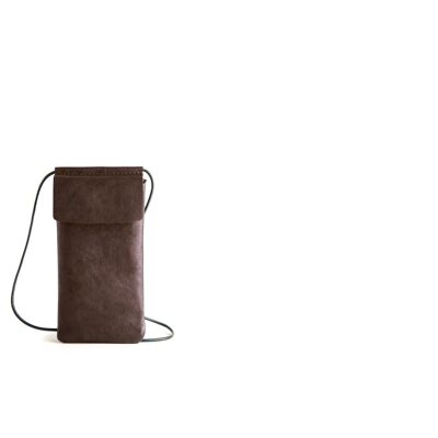 Soft Phone bag - braun - Lammleder