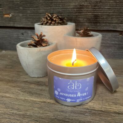 Handmade scented candle Happy Holidays Snowflakes 180 gr