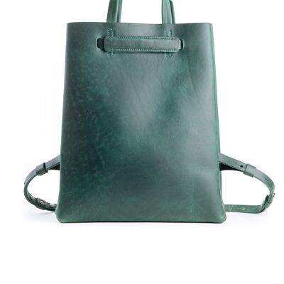 Paperbag Leather paperbag backpack - grün