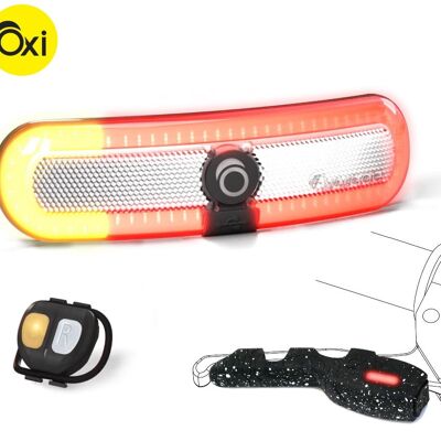 OxiTurn deluxe PACK including OxiTurn removable rear light, OxiMote remote control and OxiBrake brake sensor