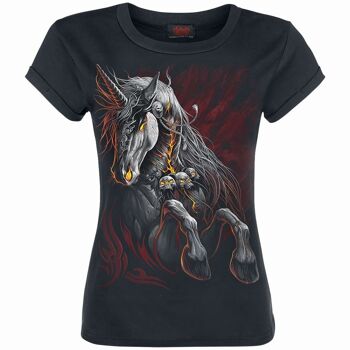 LICORNE INFERNALE - T-shirt à col bateau et mancherons pour fille 1