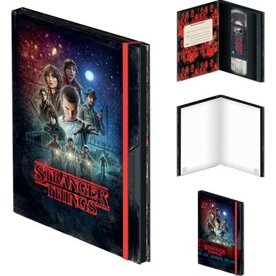 STRANGER THINGS SEASON 1 VHS - Premium A5 Notebook Black