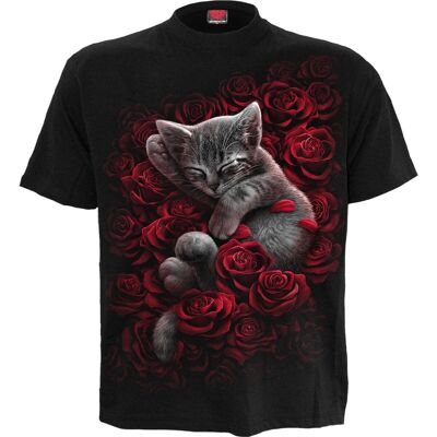 BED OF ROSES - T-shirt con stampa frontale nera