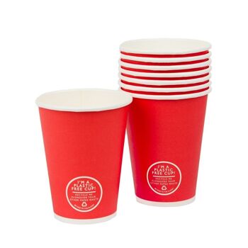 Grandes tasses de fête rouges - paquet de 8 4