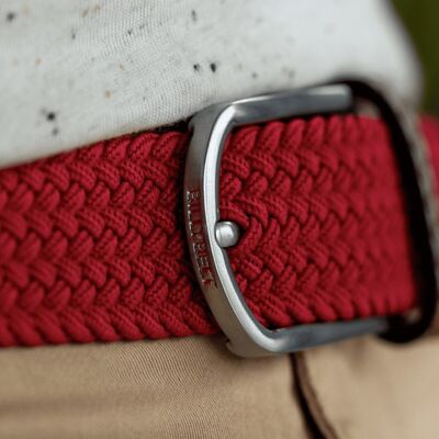 Carmine Red braided belt