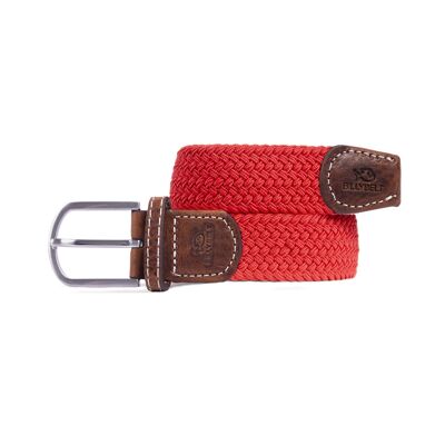 Elastic braided belt Carmine red