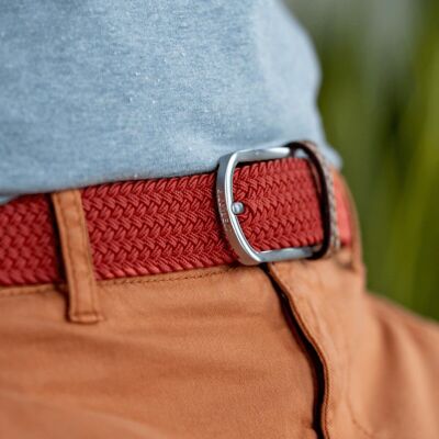 Cintura elastica intrecciata Rosso orientale