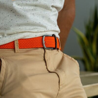 Vermilion Orange braided belt