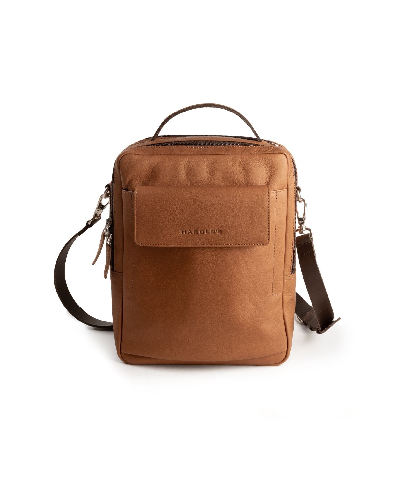 Borsa a tracolla Country manico grande - cognac