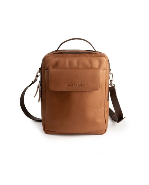 Country Crossbag handle large - cognac