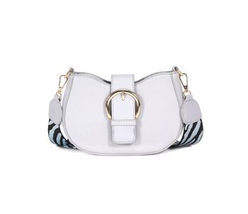 Bandoulière à rayures, interchangeable, 2 sangles, sac à bandoulière pour femme, sac à bandoulière, sangle large réglable, boucle, sac tendance, 1037 blanc 7