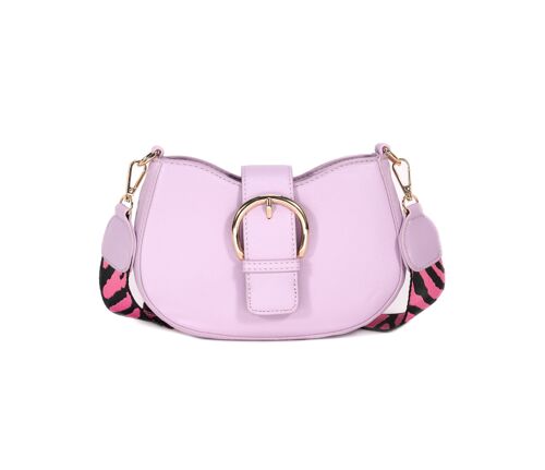 Stripe Print Strap, Interchangeable , 2 straps , Ladies Cross Body Bag ,Shoulder bag , Adjustable Wide Strap, Buckle , Trendy Bag, 1037 pink