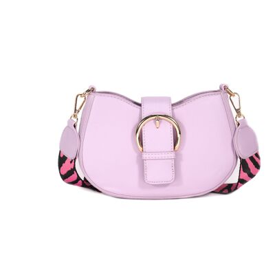 Stripe Print Strap, Interchangeable , 2 straps , Ladies Cross Body Bag ,Shoulder bag , Adjustable Wide Strap, Buckle , Trendy Bag, 1037 pink