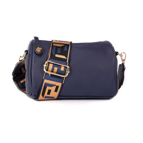 Interchangeable strap , 2 straps, Ladies Cross Body Bag ,Shoulder bag , Adjustable Wide Strap ,Trendy strap bag, lockable clasp --1037033 blue