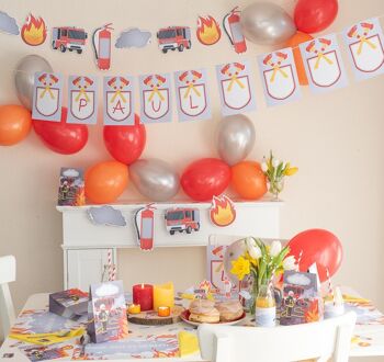 Fête d'anniversaire pour enfants Mottobox pompiers 6 enfants 11
