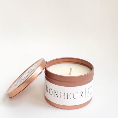Bonheur Candle - Thyme & Lime - Rose Gold