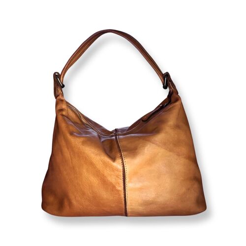 Sac cuir de vachette style vintage cognac PIA