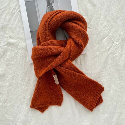 Solid Color Knitted Woolen Scarf