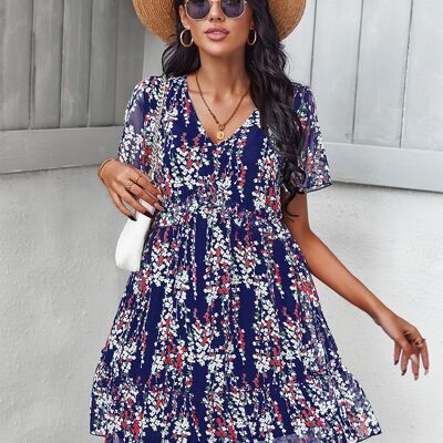 Chiffon Floral Casual Summer Boho Mini Sundress