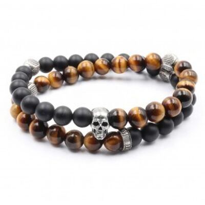 Bracelet Cornell Skull Double rang