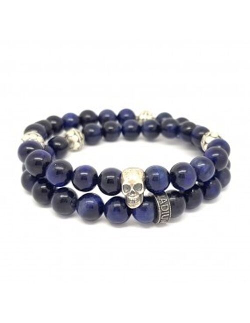 Bracelet Charm Skull Double rang